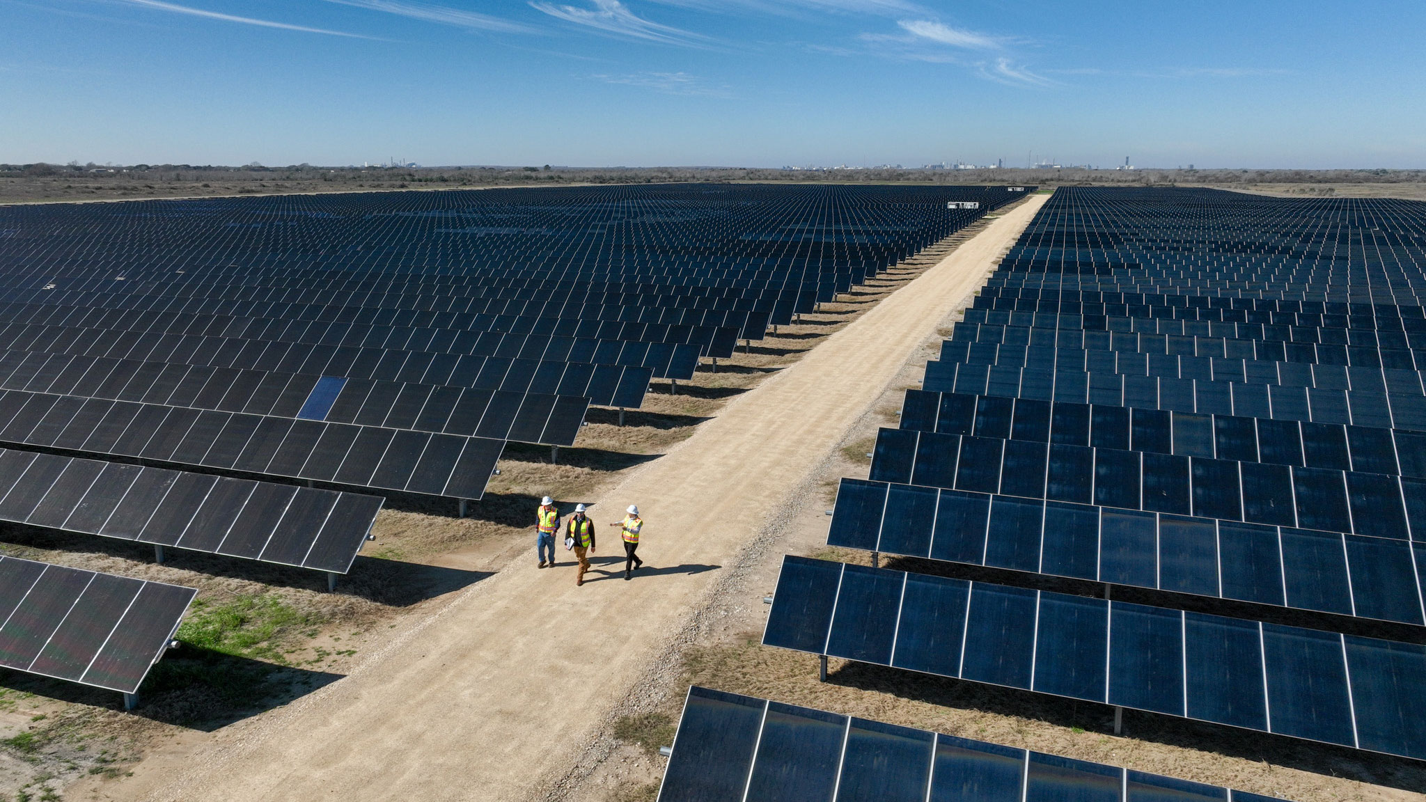 solar panel field